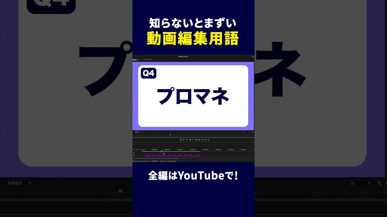 知らないとまずい動画編集用語10選【Premiere Pro/プレミアプロ チュートリアル】