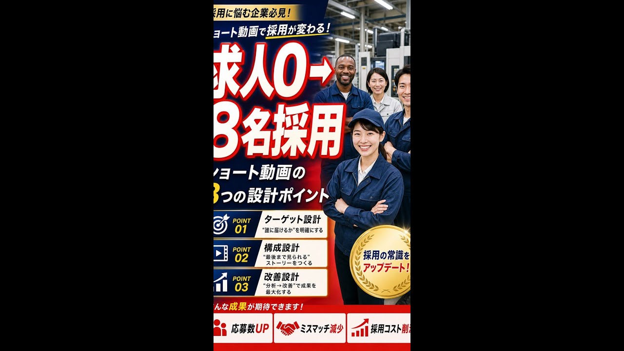 【求人0→8名採用】採用動画の3つの設計ポイント｜ショート動画で応募が来る