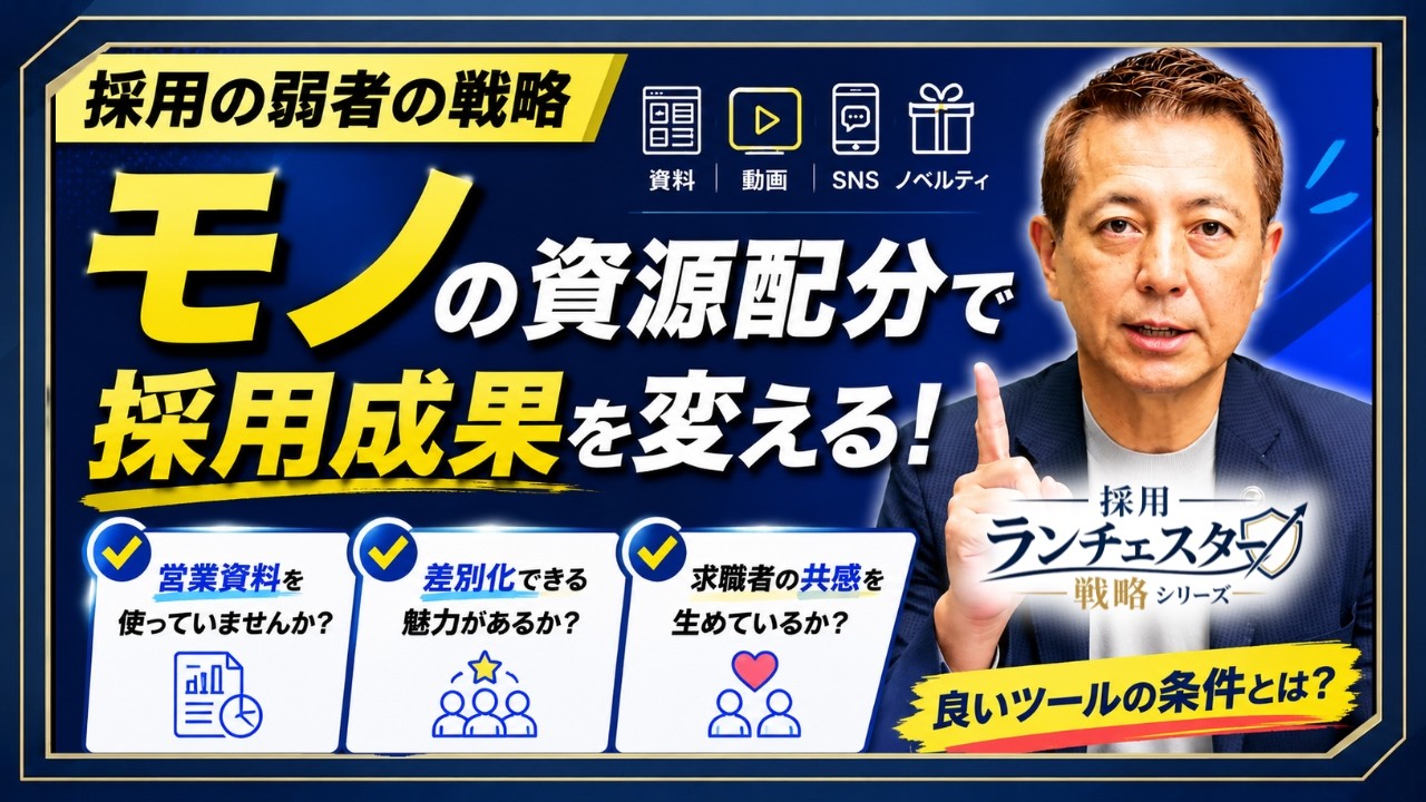 #008 資源配分：モノについて【採用ランチェスター戦略シリーズ】／中小企業の採用マニュアル