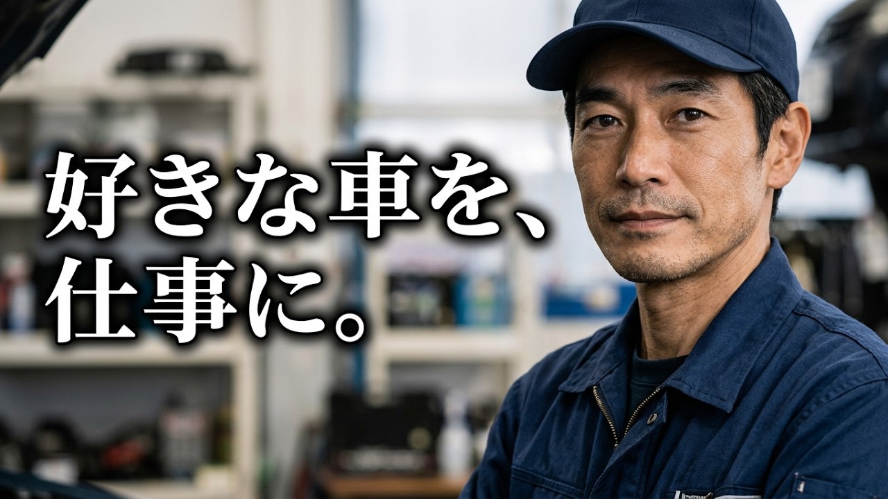 自動車整備の求人PR動画｜クルマを直す、安心を届ける｜AI生成イメージ