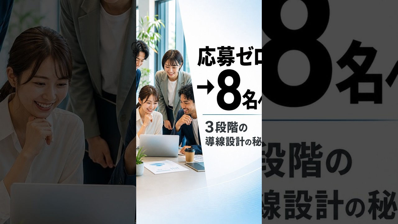 【採用動画の秘訣】応募ゼロ→8名成功｜3段階の導線設計で求職者を集める方法